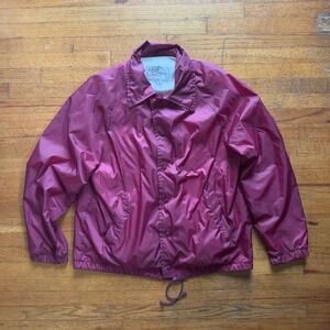 Vintage Eagles‎ Ridge Sport Maroon Coach Jacket Lightweight Fleece Lined Large